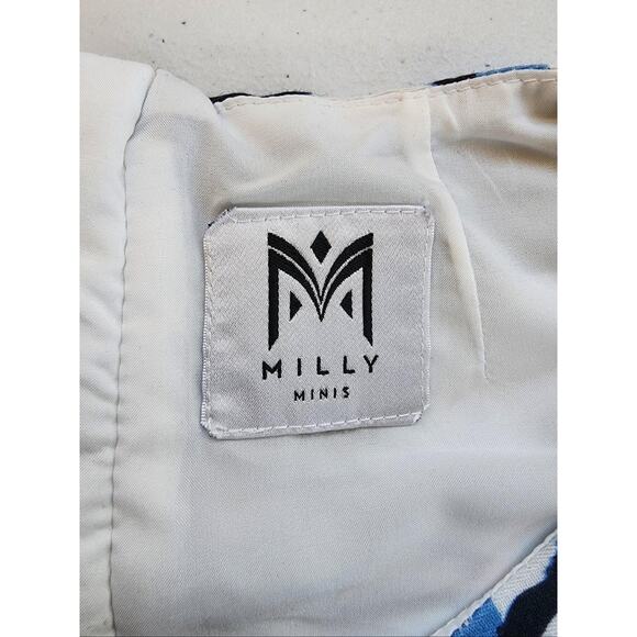 Milly Minis Dress Girls 8 Navy Blue White Floral Sleeveless Lined A Line Shift - Picture 4 of 9